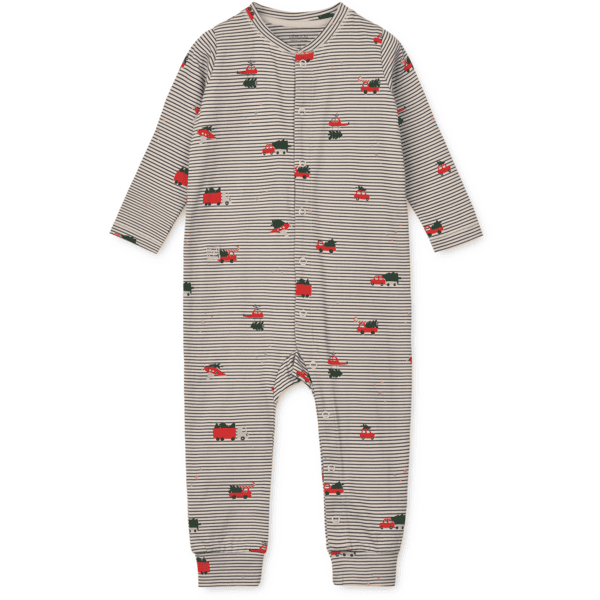 Jumpsuit Pigiama LIEWOOD Birk Veicoli per le vacanze/stripe navy