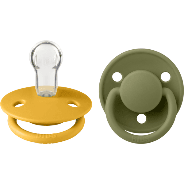 BIBS Ciuccio De Lux Honey Bee/ Olive 0-36 mesi, 2 pezzi