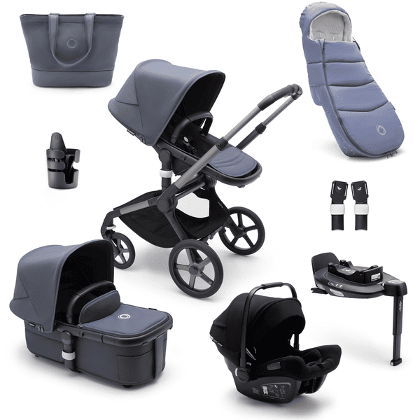 bugaboo Kinderwagen Fox 5 Starter Set Graphite/Stormy Blue