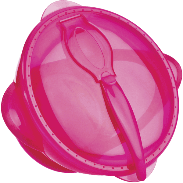 Nûby miska na kaši s přísavkou a lžící v růžové barvě