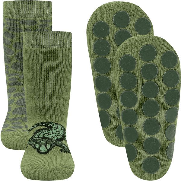 Ewers Stoppersocken 2er-Pack Krokodil grün 