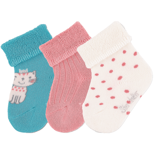 Sterntaler Baby Sokken 3-Pack Kat Licht Turquoise 