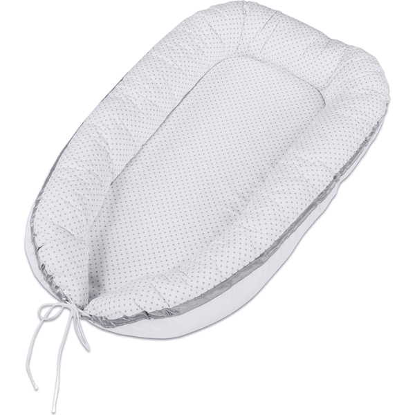 babybay® Kuschelnest weiß Punkte perlgrau