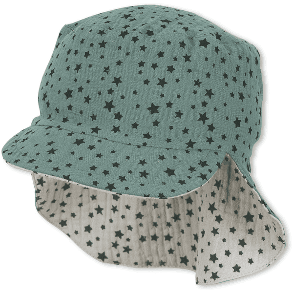 Sterntaler Cappello reversibile a punta con protezione del collo verde scuro
