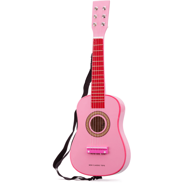 New Classic Toys Guitare enfant bois rose