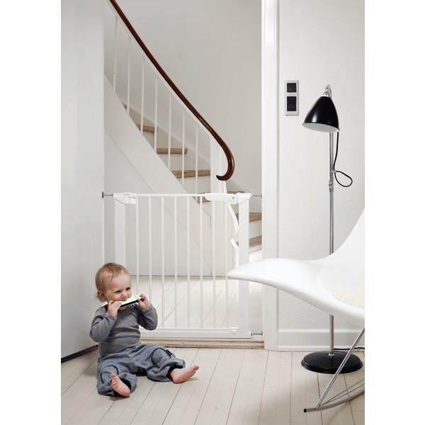 Porte D'escalier De Sécurité Pour Bébé Blanche Protectrice Dans L