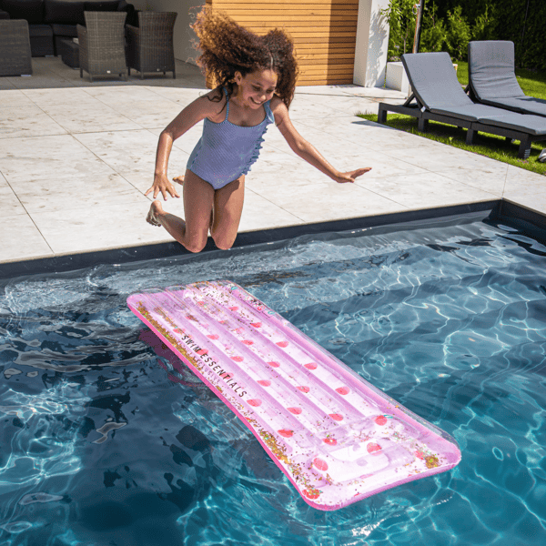 Swim Essentials Matelas gonflable aquatique enfant à pois rose