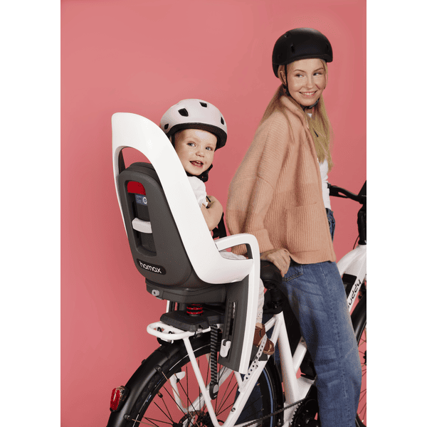 hamax Fahrradsitz Caress Schwarz WeiB Montage am Gepacktrager babymarkt