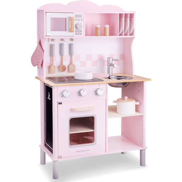 New Classic Toys Cocina de juguete Modern con placa de cocción pink