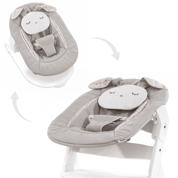 Hauck Beige Alpha Bunny Bloom Babyaufsatz 2in1 Bouncer Powder