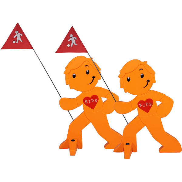 BEACHTREKKER Street buddy Figura de advertencia para mayor seguridad de los niños - orange Juego de 