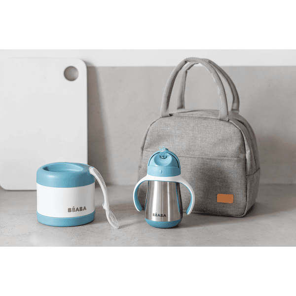 BEABA Set repas enfant nomade isotherme bleu vent