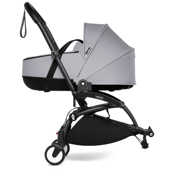 BABYZEN Kinderwagen YOYO 0+ connect Black mit Liegewanne Stone