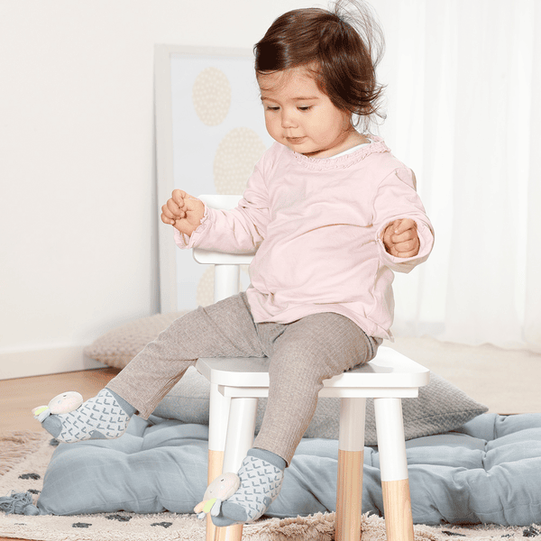 Chaussettes avec hochet rose bébé fille