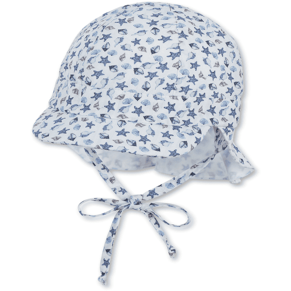 Sterntaler Cappello biologico a punta con protezione del collo bianco