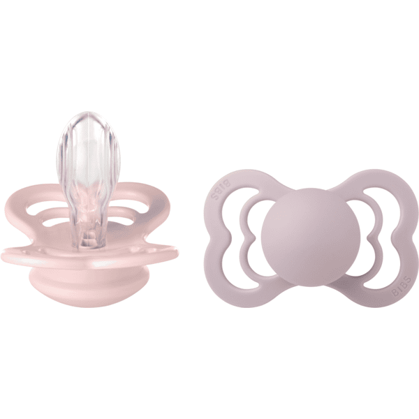 BIBS® Soother Supreme Blossom &amp; Dusky Lilac Silicone 6-36 maanden, 2st.