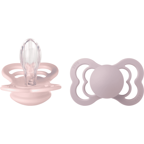 BIBS® Sut Supreme Blossom & Dusky Lilac Silicone 6-36 måneder, 2 stk.