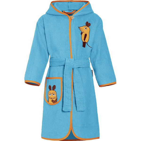 Playshoes Frotte-Bademantel Die Maus aquablau