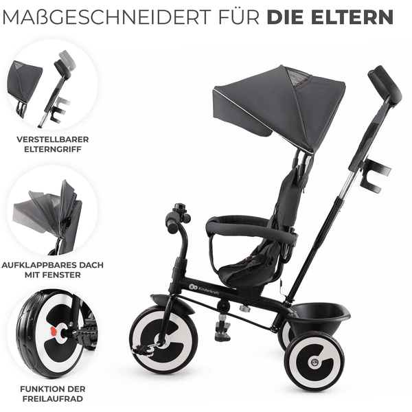 Kinderkraft Driewieler Aston grijs pinkorblue