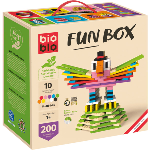 Bioblo FUN BOX Multi Mix - 200 bouwstenen in 10 kleuren