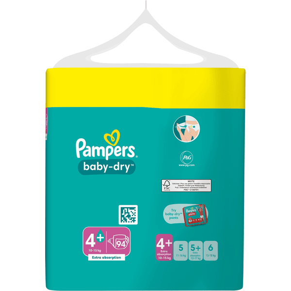 Pampers Baby-Dry - taille 4+ (Maxi+) 10-15 kg - stock mensuel 152 pièces -  couches - Onlinevoordeelshop