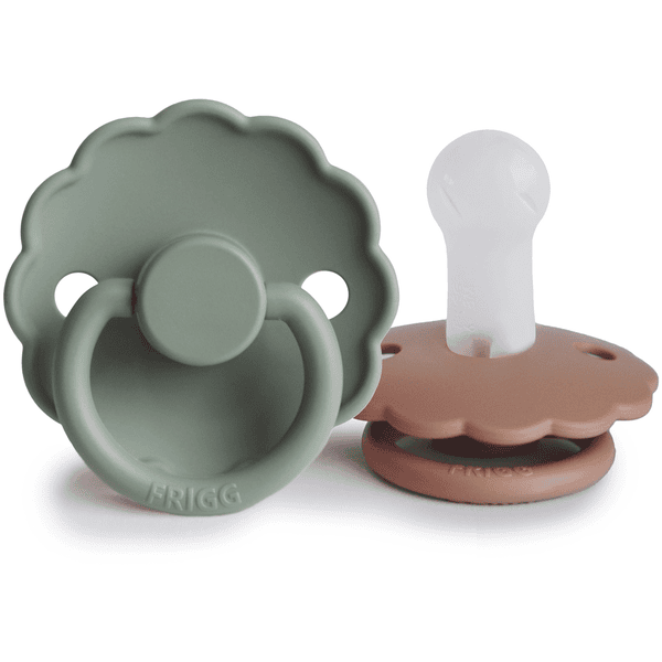 FRIGG Sucette Daisy Lily Pad/Rose Gold silicone 6-18 mois lot de 2