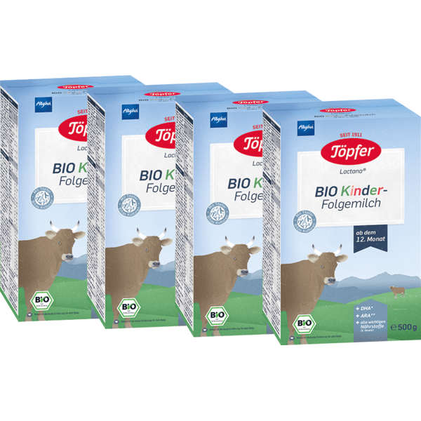 Töpfer Kinder-Folgemilch Bio 4x 500g ab dem 12. Monat