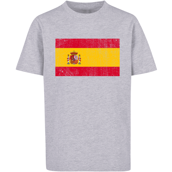 F4NT4STIC T-Shirt Spain Spanien Flagge distressed heather grey