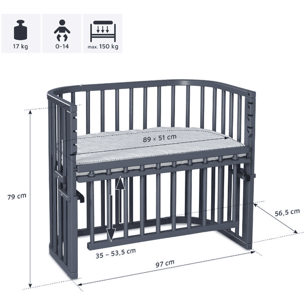 babybay Rejilla de cierre para cuna colecho Boxspring XXL blanco