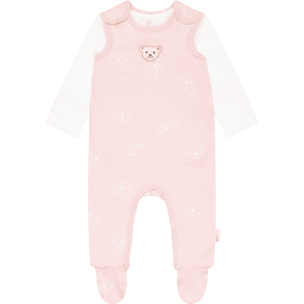 Steiff Ensemble grenouillère + T-shirt manches longues GOTS - Rose