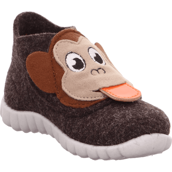 superfit Chaussons enfant scratch Happy petit singe brun