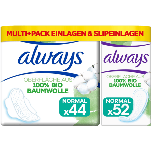 always Binda och trosskydd Cotton Protection  Månadspaket, 96 st (2 x 22 bindor + 52 trosskydd)