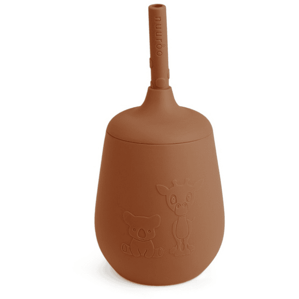 nuuroo Tasse enfant paille Adita silicone Caramel Café 230 ml