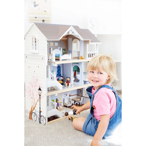 Maison de poupée pour enfants avec nombreux accessoires Maison à 3