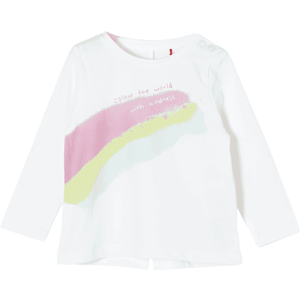 s. Olive r T-shirt à manches longues avec front print blanc