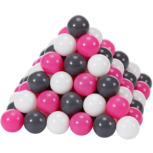 knorr® toys Pallosetti Ø6 cm, 100 palloa, harmaa/musta/punainen