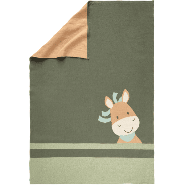 sigikid® Strickdecke Pony Wiwi Wia grün,beige