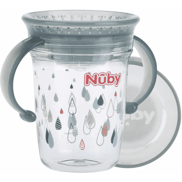 Nûby 360° hrnek na pití WONDER CUP 240 ml z tritanu od Eastmanu v šedé barvě