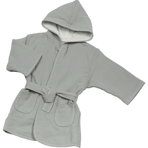 BeBes Collection Peignoir de bain enfant mousseline gris