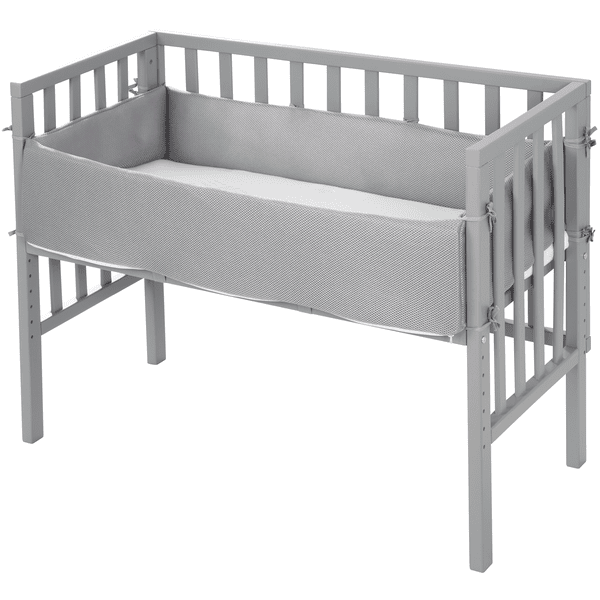 roba 2in1 Lettino co-sleeping regolabile in altezza, safe asleep, grigio scuro