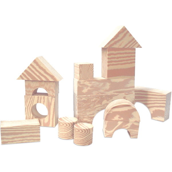 Edushape Set costruzioni in plastica, 80 pezzi, simil legno