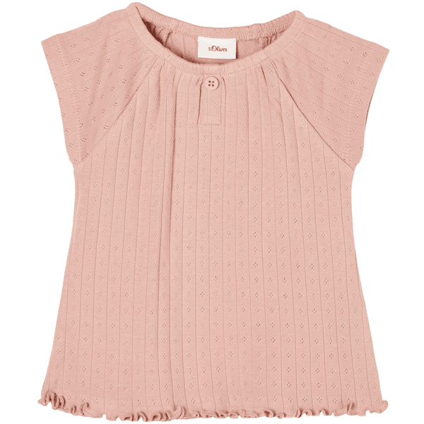 s.Oliver T-Shirt mit Ajourmuster rosa