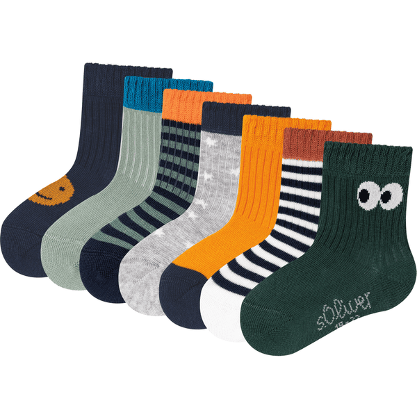 s.Oliver Socken Baby originals org. rib 7er-Pck silver pine