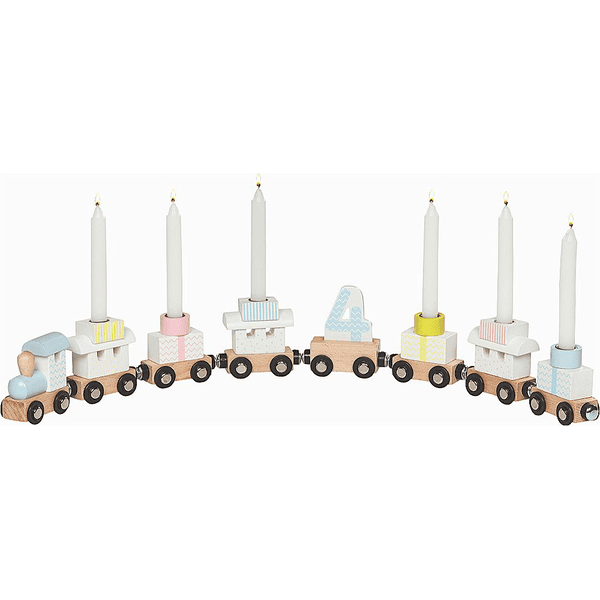 goki Locomotora de tren de cumpleaños con siete remolques