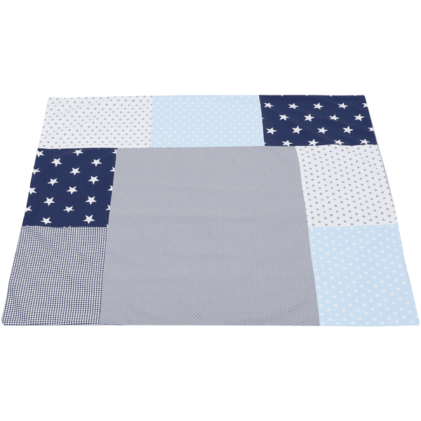 Ullenboom Housse de matelas à langer patchwork bleu/bleu clair/gris 75x85 cm