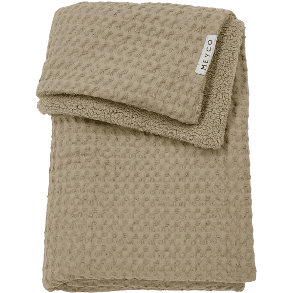 MEYCO Kocyk dziecięcy Waffle Teddy taupe 75 x 100 cm