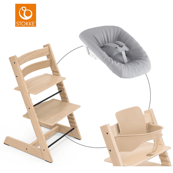 STOKKE® Mega Tripp Trapp® Set Hochstuhl Oak natur inkl. Newborn Set