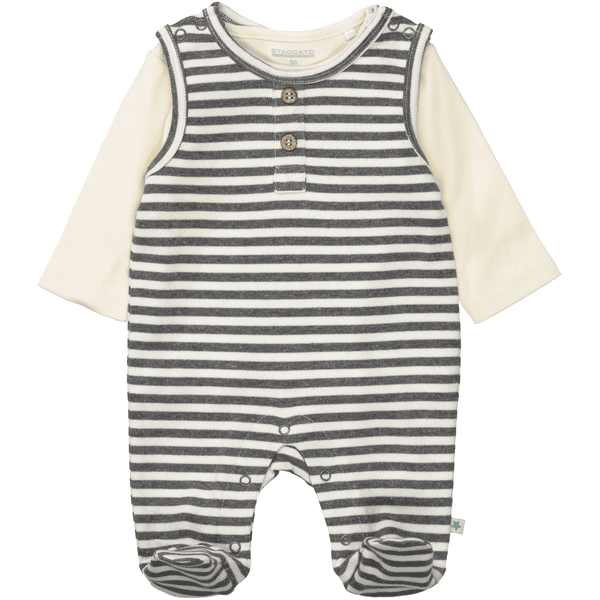  Staccato  romper+skjorte graphite melange stribet 