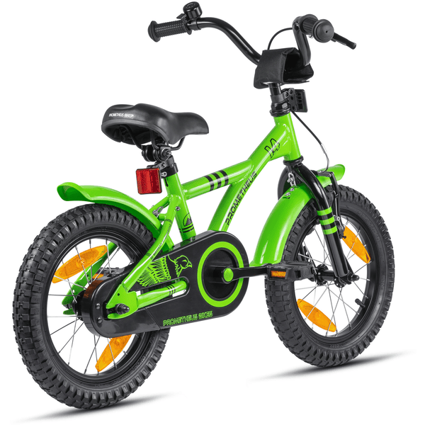 PROMETHEUS BICYCLES® HAWK Barncykel 14 , grön/svart