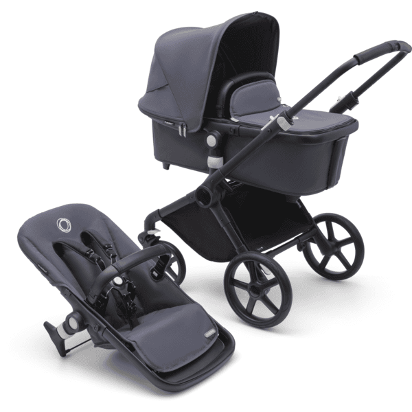 bugaboo Barnevogn Fox Cub med bæreseng og sete Sort /Stormy Blue